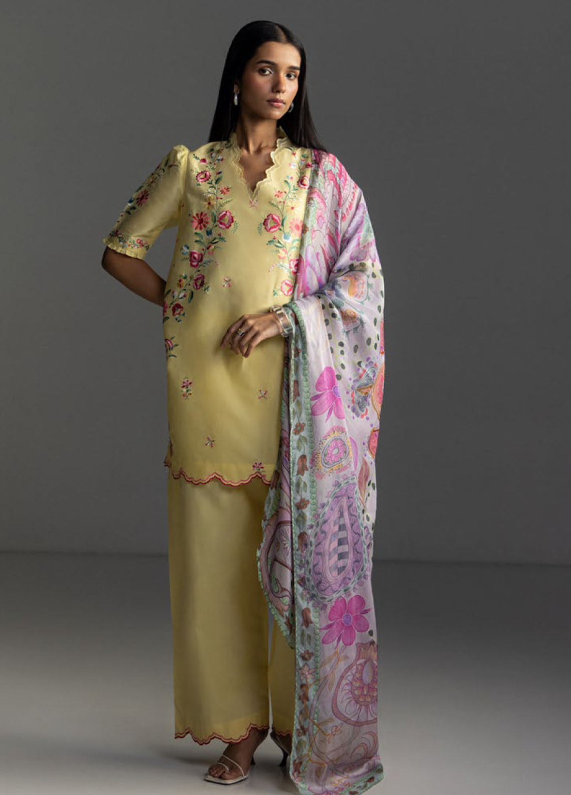 Coco By Zara Shahjahan Embrodiered Lawn 3 Piece Unstitched Suit CZS26CLD1 D-5B SEREN