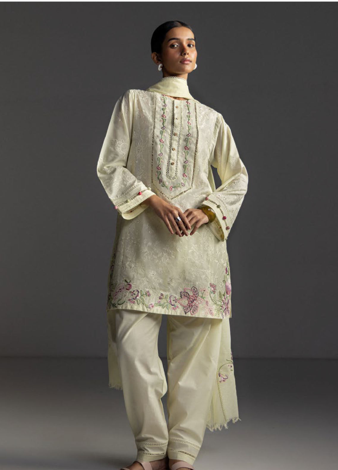 Coco By Zara Shahjahan Embrodiered Lawn 3 Piece Unstitched Suit CZS26CLD1 D-8B LIORA