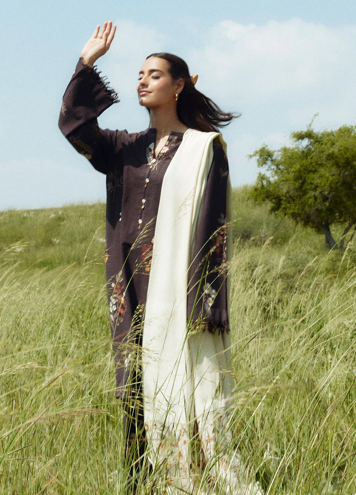 Coco By Zara Shahjahan Embroidered Khaddar 3 Piece Unstitched Suit CZS24W D2A CITRINE