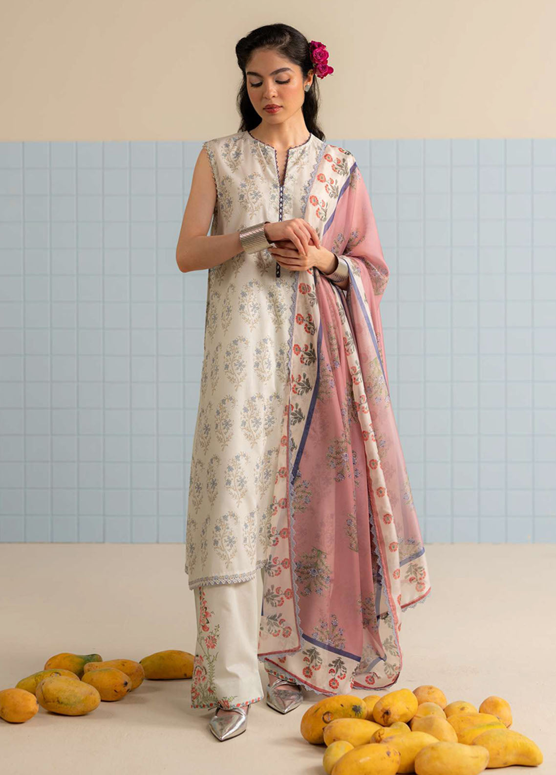 Coco By Zara Shahjahan Embroidered Lawn 3 Piece Unstitched Suit CZS25PSV3 D-3B TINSA