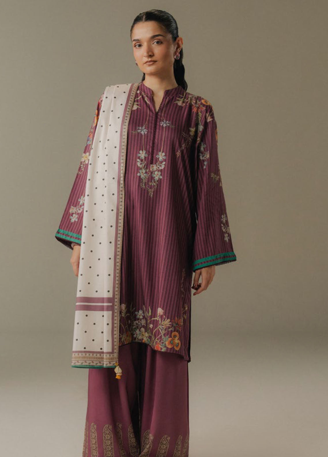 Coco Prints By Zara Shahjahan Printed Linen 3 Piece Unstitched Suit CZS25PD5 D-1A AMBER DAYS