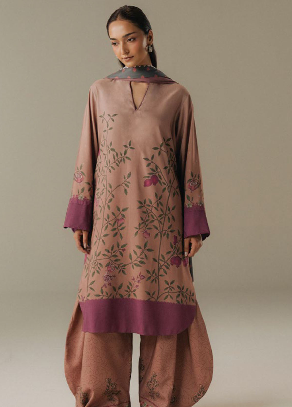 Coco Prints By Zara Shahjahan Printed Linen 3 Piece Unstitched Suit CZS25PD5 D-4B SIENNA FIELD