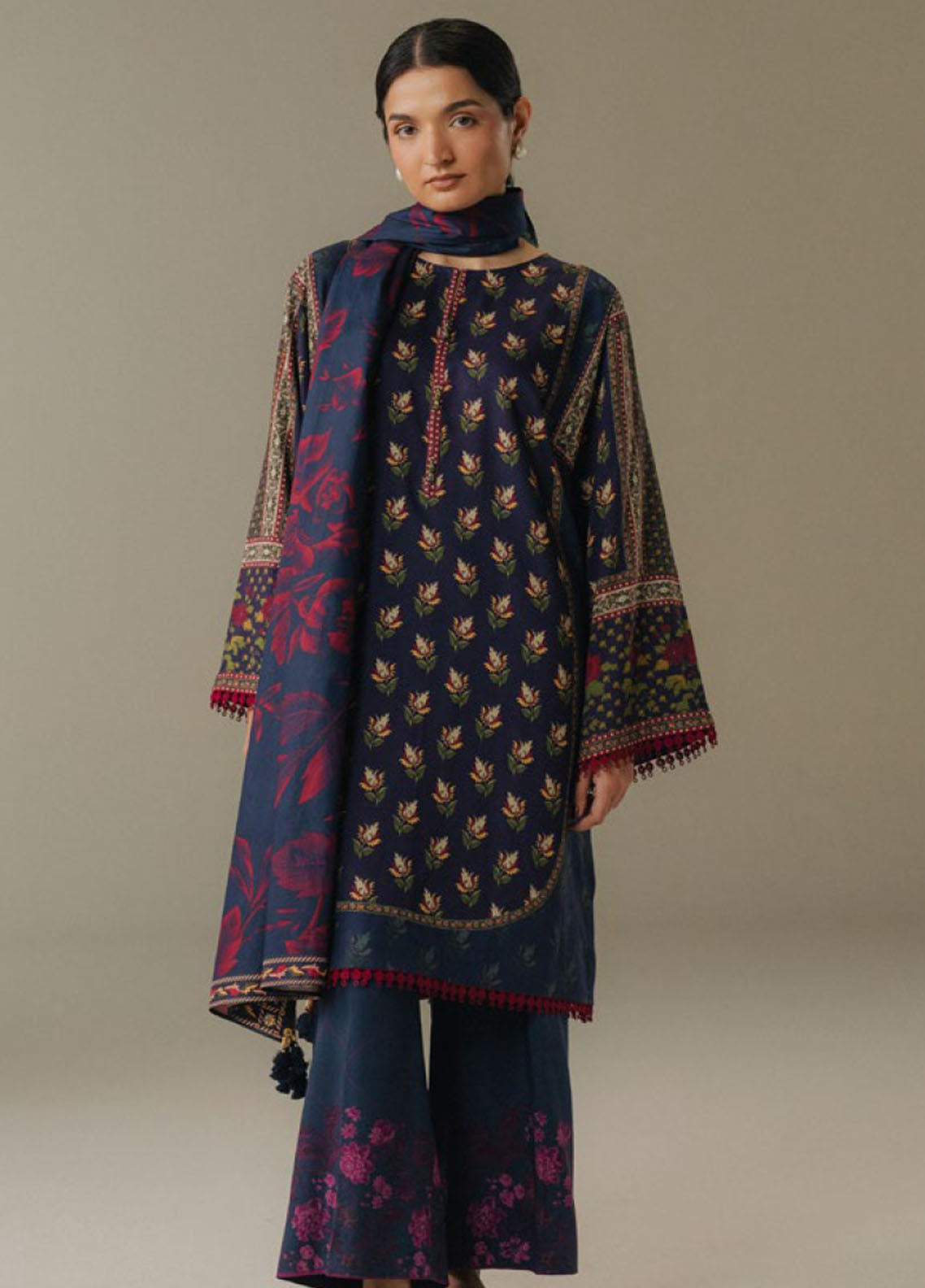 Coco Prints By Zara Shahjahan Printed Linen 3 Piece Unstitched Suit CZS25PD5 D-7B SOFT CURRENT