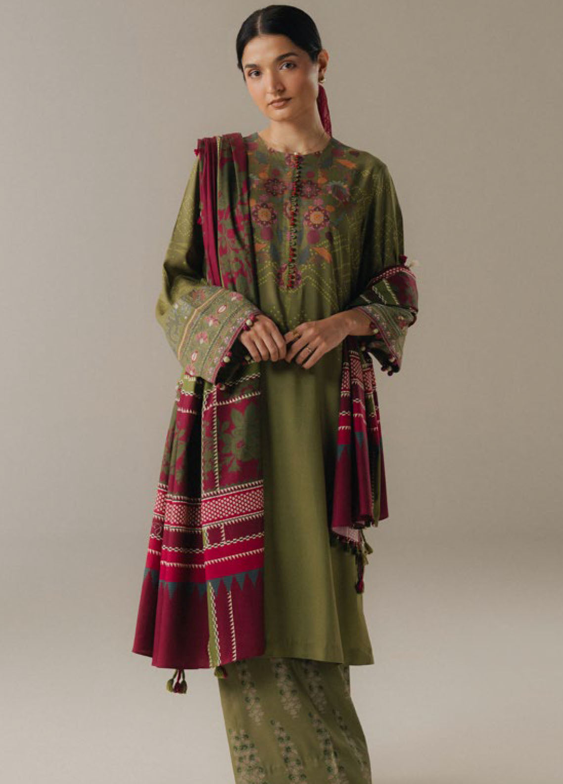 Coco Prints By Zara Shahjahan Printed Linen 3 Piece Unstitched Suit CZS25PD5 D-9A TERRACOTTA SKY