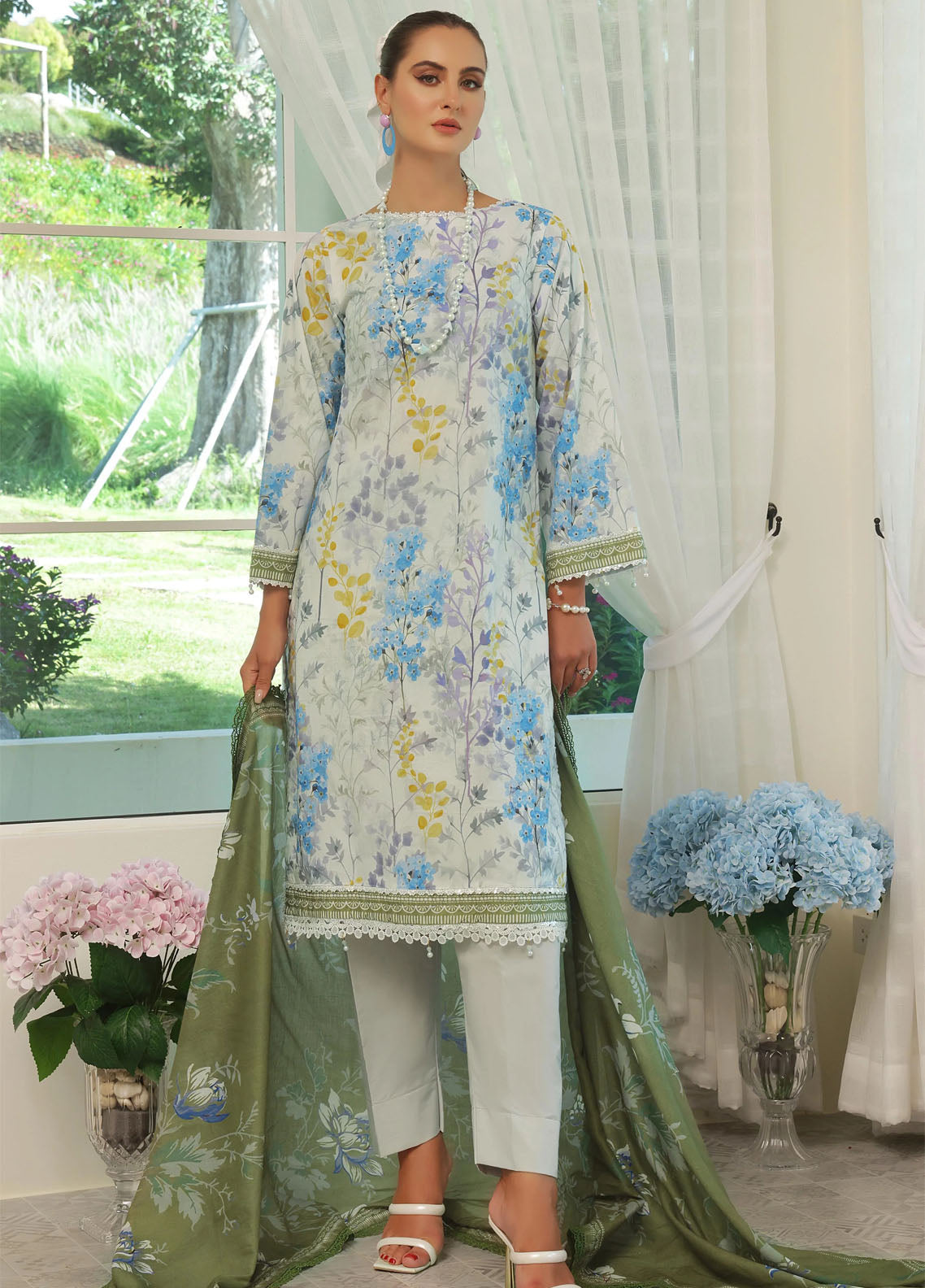 Colors By Alzohaib Digital Printed Cambric 3 Piece Unstitched Suit AZ25CCV1 CDC-10