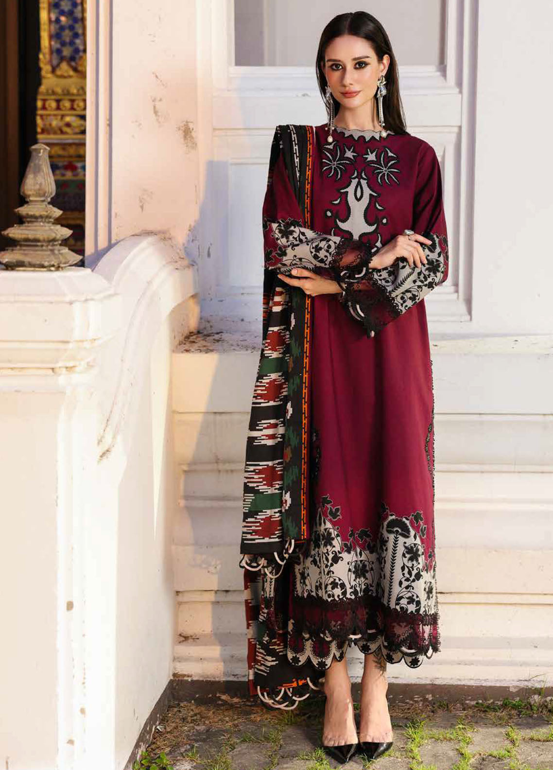 Combination By Charizma Embroidered Linen 3 Piece Unstitched Suit CH25CLV1 D-CCW6-05