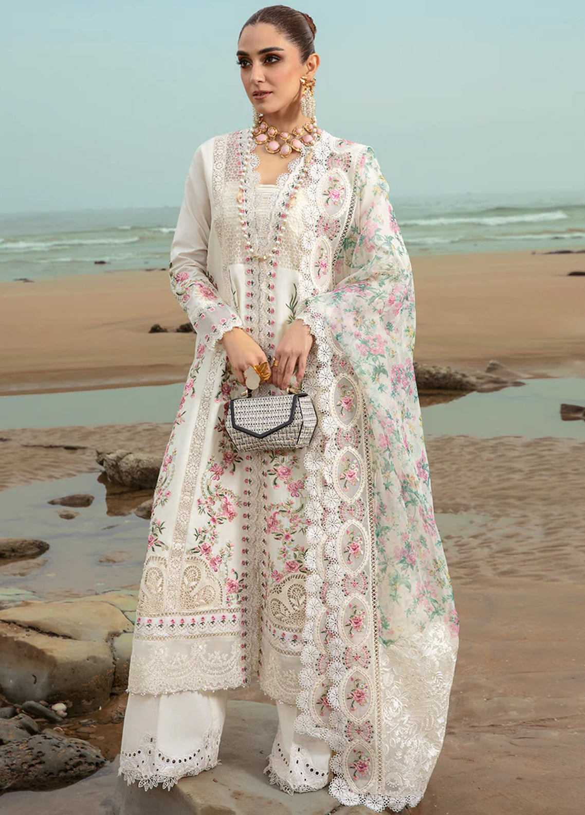 Crimson By Saira Shakira Embroidered Lawn 3 Piece Unstitched Suit CSS24EL D-4B DOVE'S SONG - CLOUD