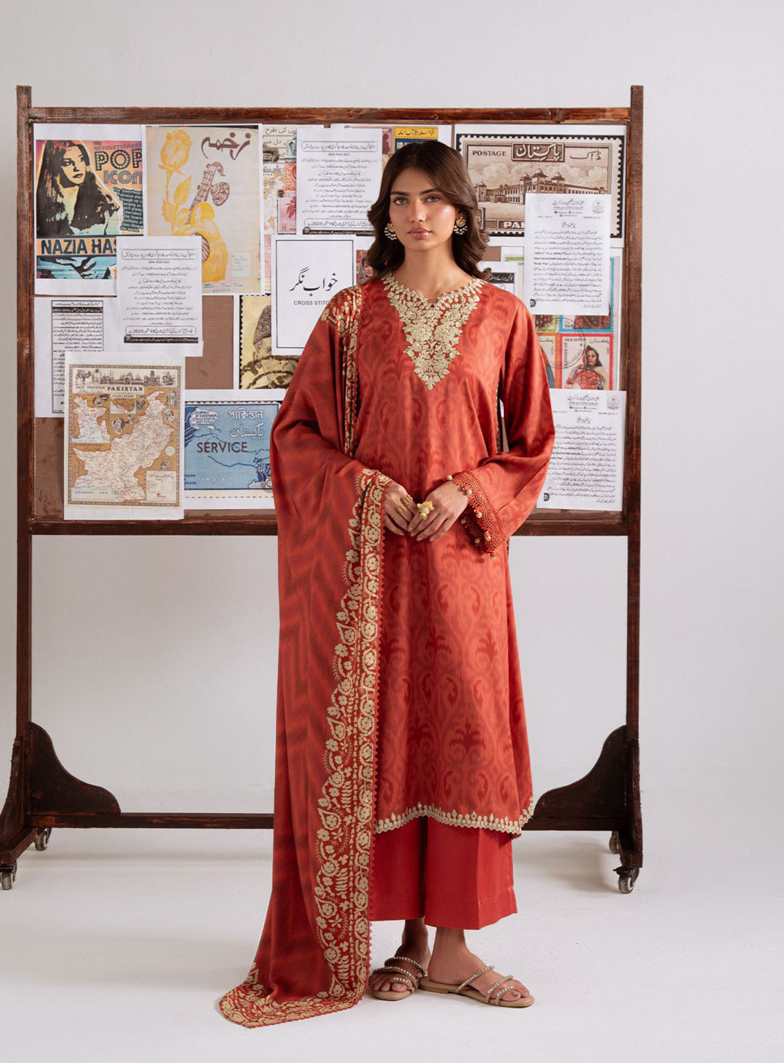 Cross Stitch Embroidered Marina 3 Piece Unstitched Suit CS25WKLM D-23 RUSTIC AURA