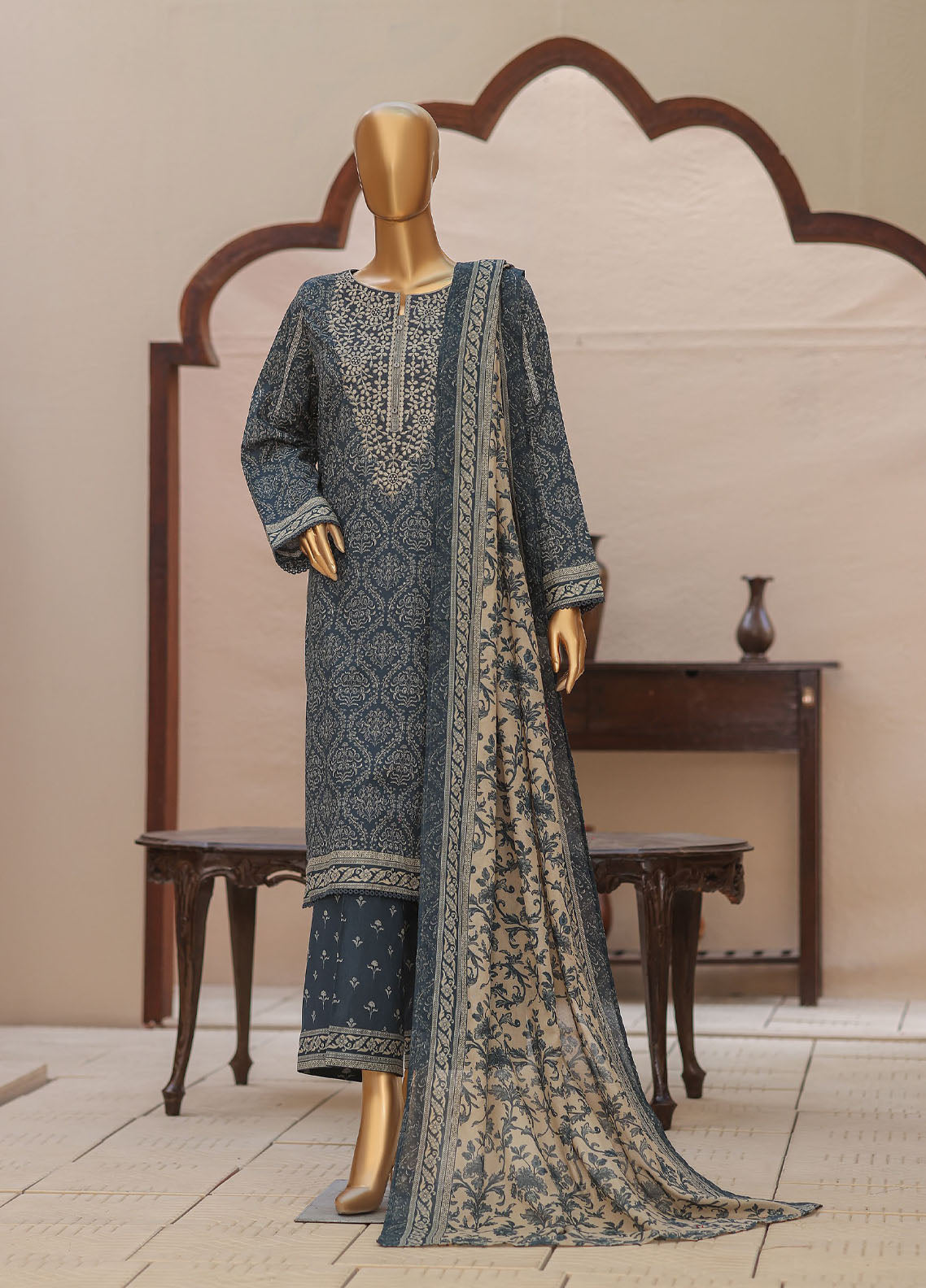 Daily Wear By HZ Textiles Premium Embroidered Lawn 3 Piece Unstitched Suit HZ26DW D-PDW-3103
