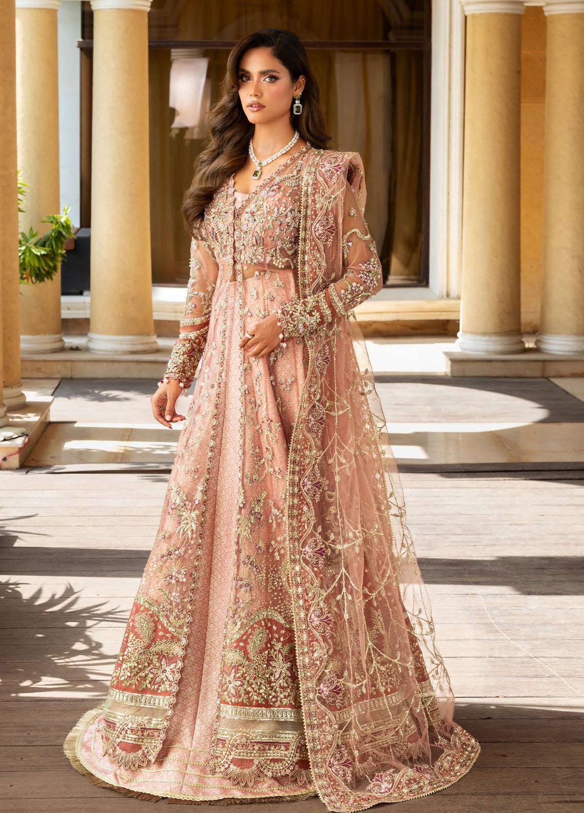 Darlings By Mushq Embroidered Net 4 Piece Unstitched Suit MQ25DW D-05 NAINA