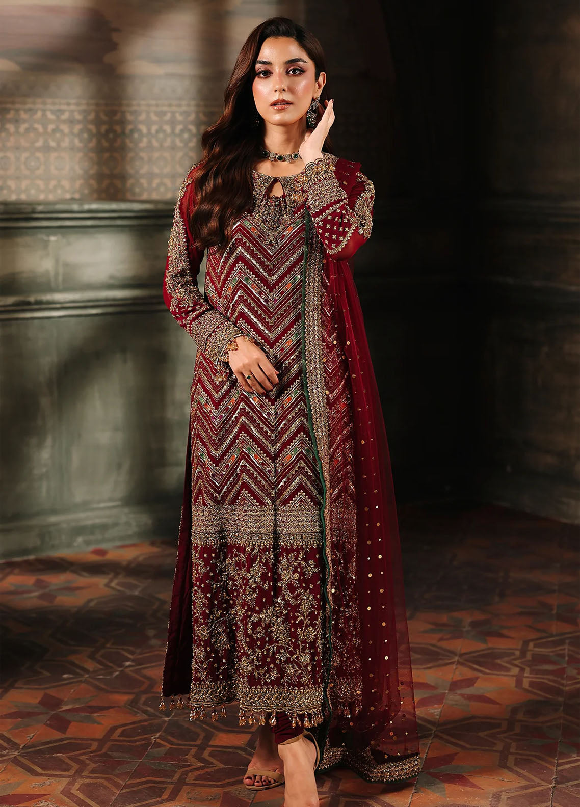 Dastan-E-Jashan By Charizma Embroidered Chiffon 4 Piece Unstitched Suit CH25DJV1 DJW-03