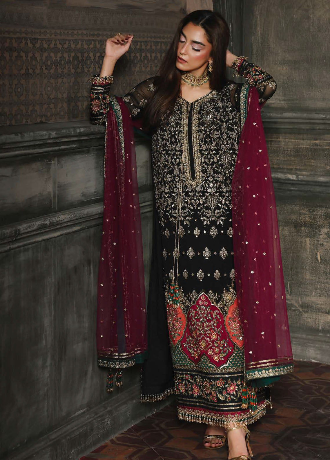 Dastan-E-Jashan By Charizma Luxury Embroidered Chiffon 4 Piece Unstitched Suit CH25DJV2 D-DJWS-08