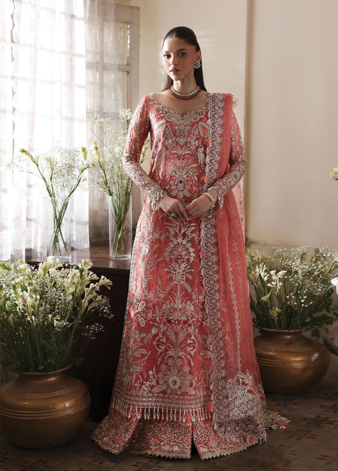 Dastangoi By Afrozeh Embroidered Organza 3 Piece Unstitched Suit AF25DG D-08 SERENIGHT