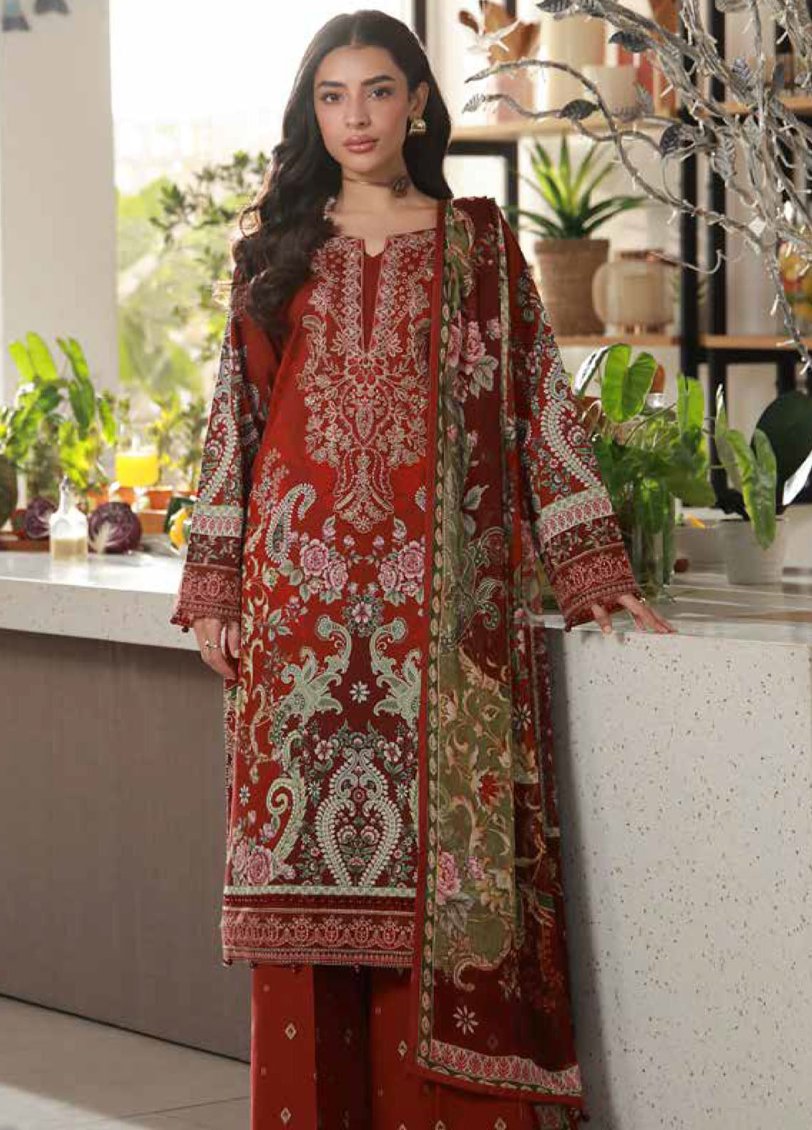 Delia By Gulaal Luxury Embroidered Lawn 3 Piece Unstitched Suit GL26DLLV1 D-09 SIAA