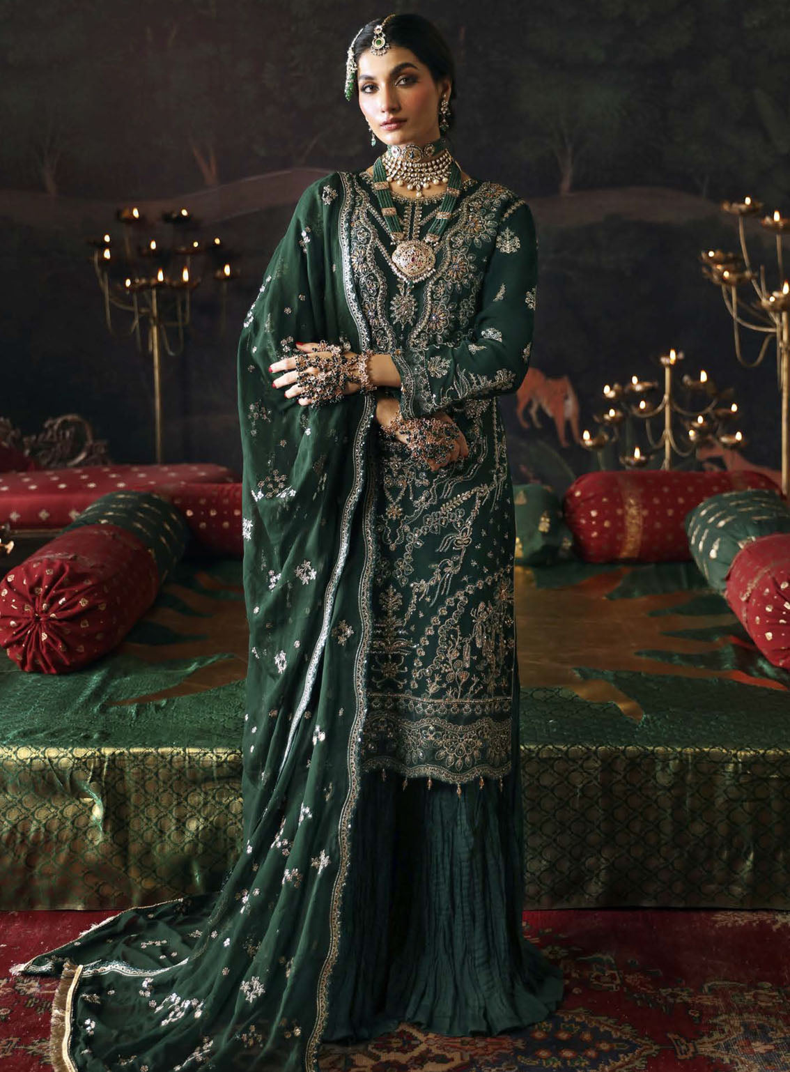 Devdas By Emaan Adeel Exquisite Formal Wear Embroidered Chiffon 3 Piece Unstitched Suit EA24DD BAIGAM BANO