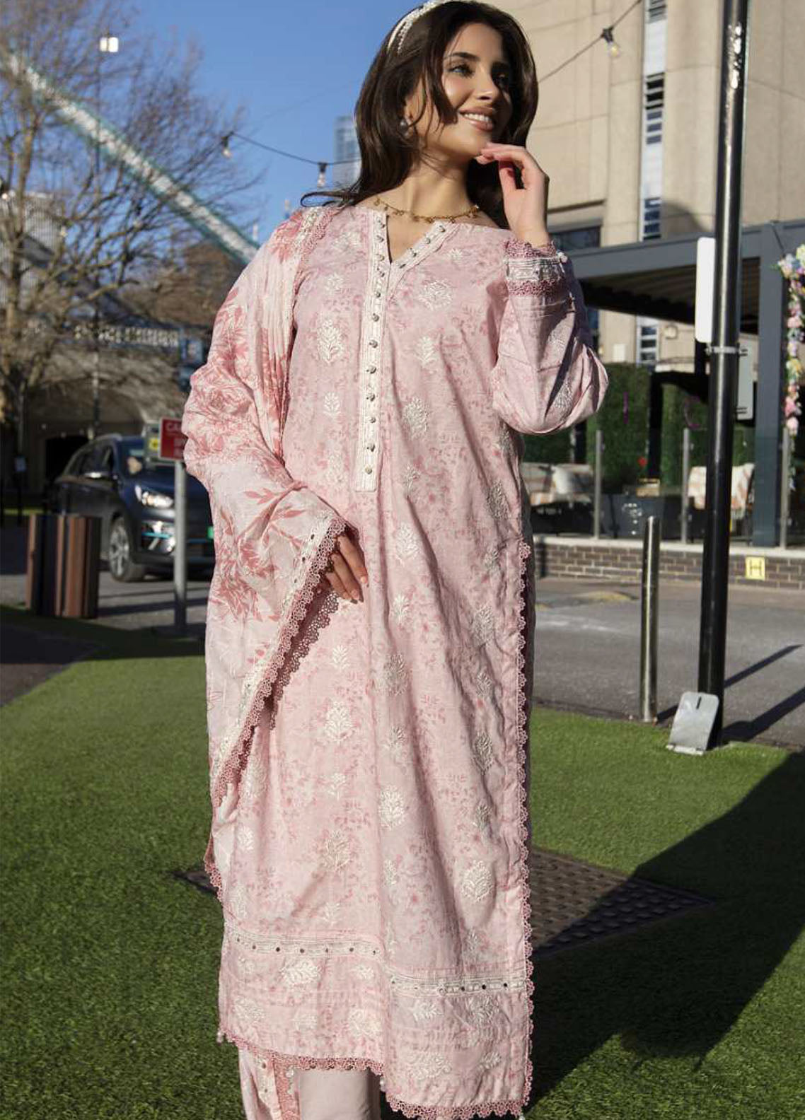 Dhagakari By Alzohaib Embroidered Lawn 3 Piece Unstitched Suit AZ26DLD D-DKE-04