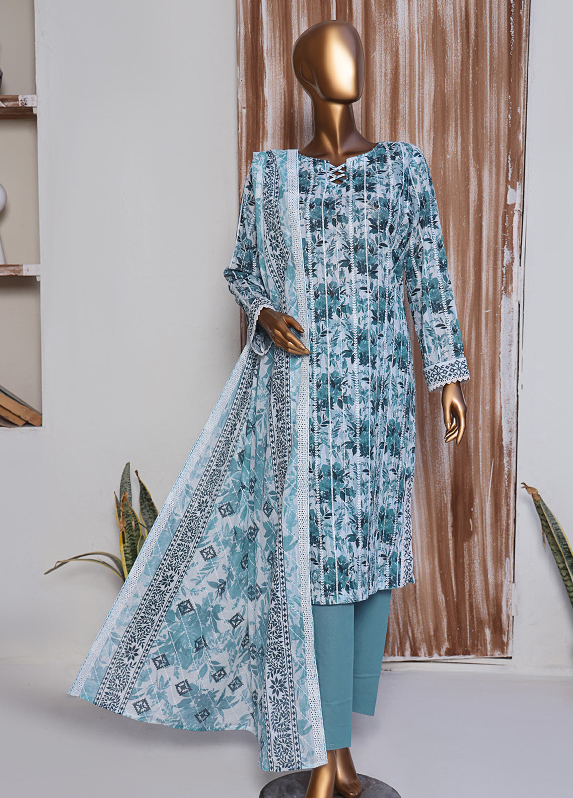 Dhagakari By HZ Textile Embroidered Lawn 3 Piece Unstitched Suit HZ25DEV2 DEC-1001