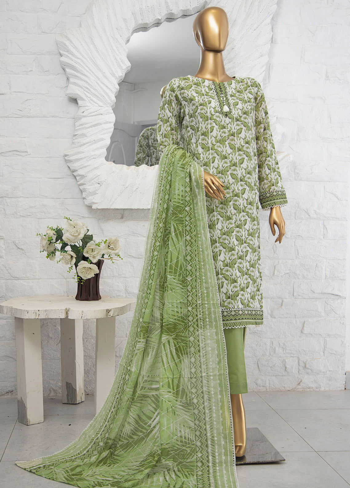 Dhagakari By HZ Textile Embroidered Lawn 3 Piece Unstitched Suit HZ25DEV2 DEC-1004