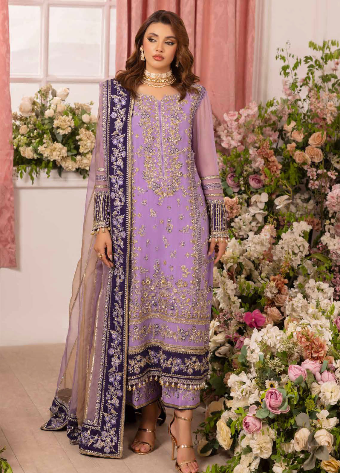 Diamond Dust By Charizma Embroidered Chiffon 4 Piece Unstitched Suit CH25DDV1 DD5-05