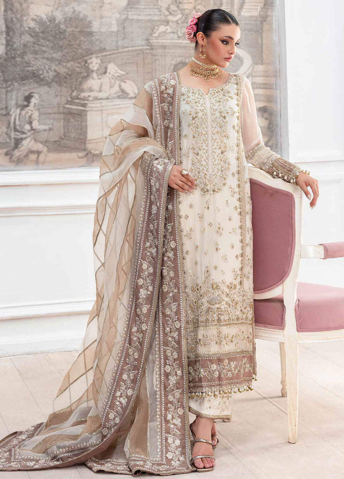 Diamond Dust By Charizma Embroidered Chiffon 4 Piece Unstitched Suit CH25DDV1 DD5-07