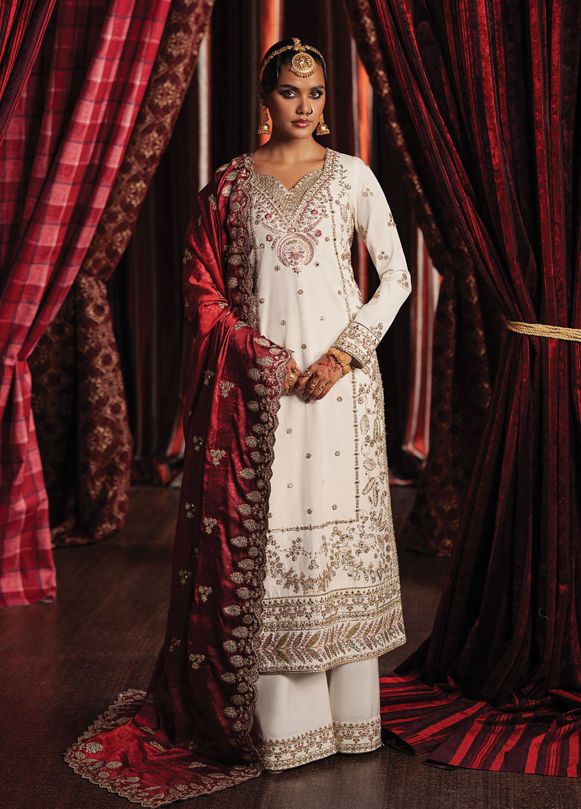 Divani By Afrozeh Embroidered Raw Silk 3 Piece Unstitched Suit AF25D D-01 KHULD