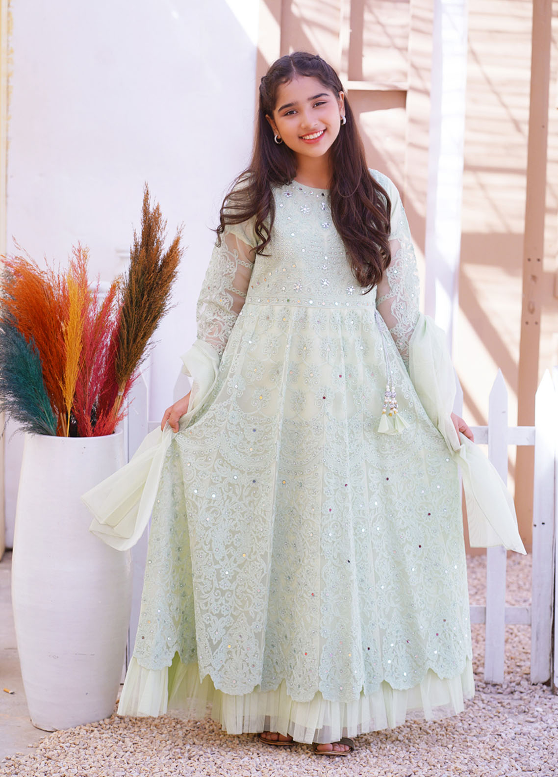 Eemans Fashion Fancy Chiffon Banarsi Stitched Suit EEF25K&G D-725-PS