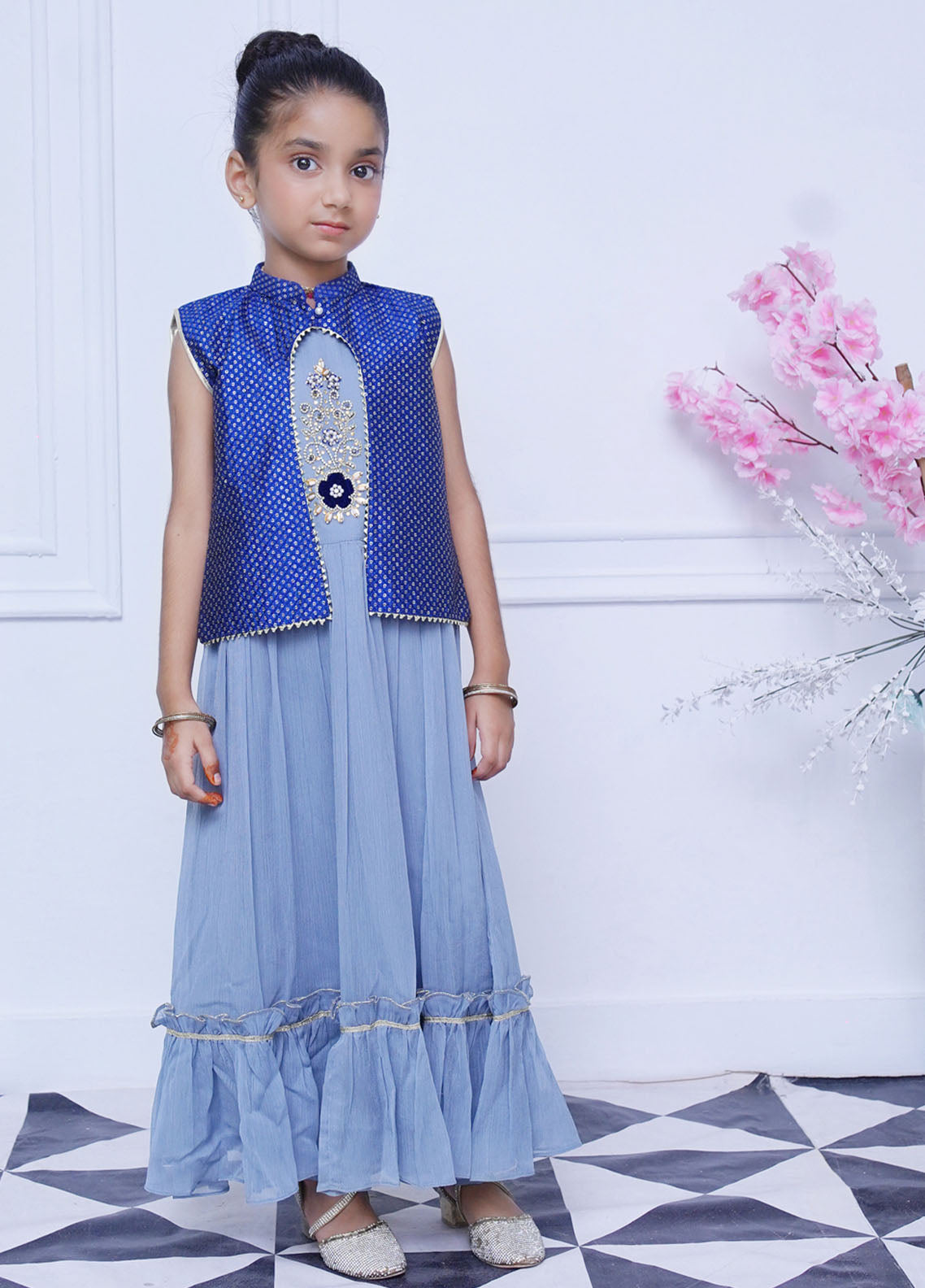 Eemans Fashion Fancy Chiffon Stitched Suit EEF25K&G D-715-FR