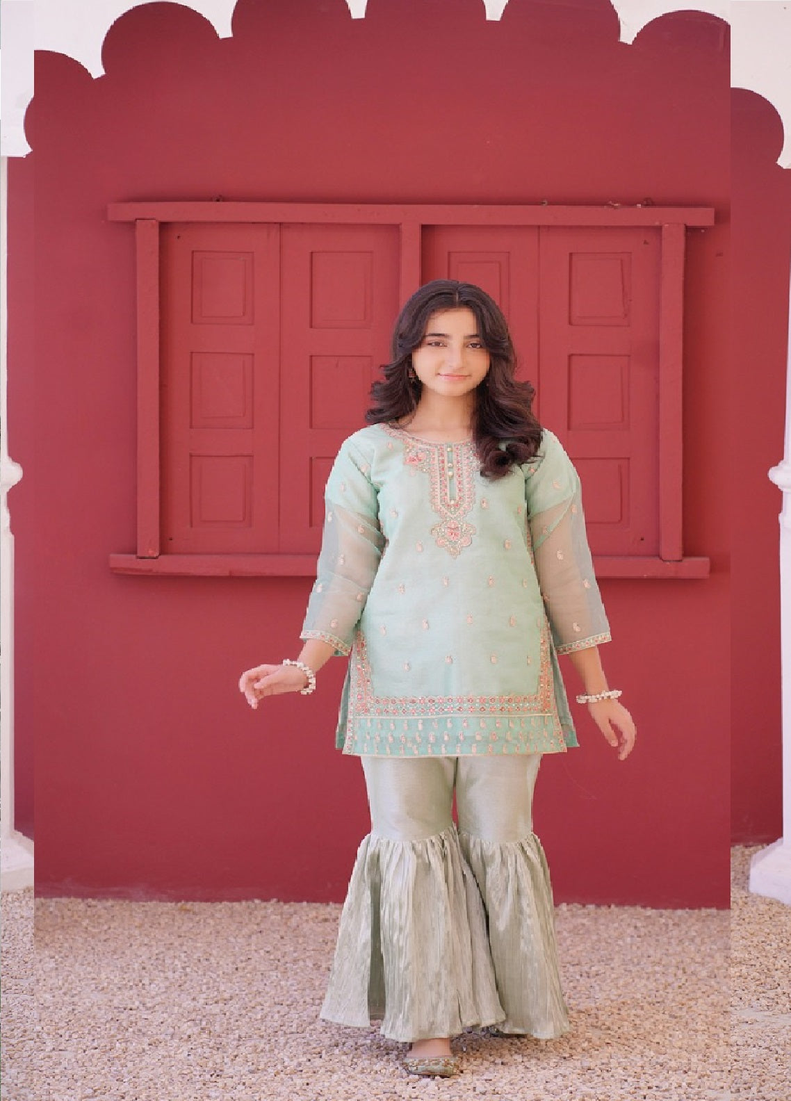 Eemans Fashion Fancy Chiffon Stitched Suit EEF25K&G D-746-PGR