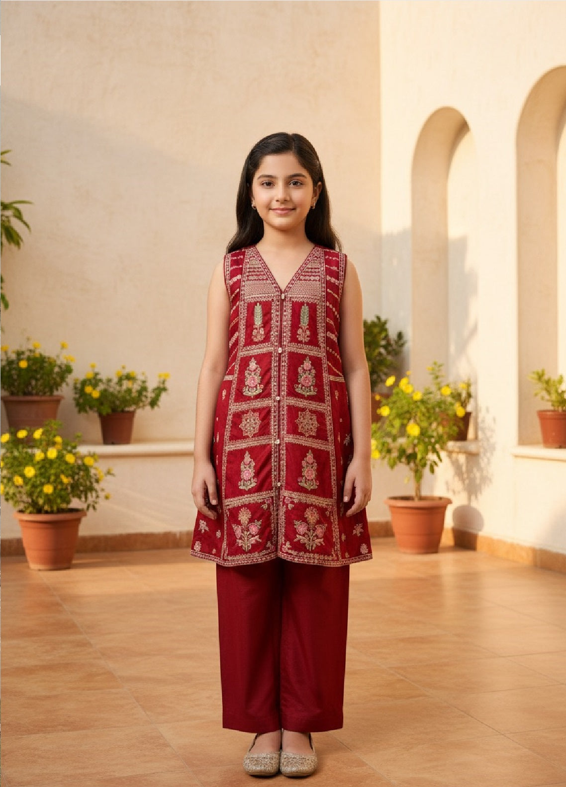 Eemans Fashion Fancy Chiffon Stitched Suit EEF25K&G D-762-MN