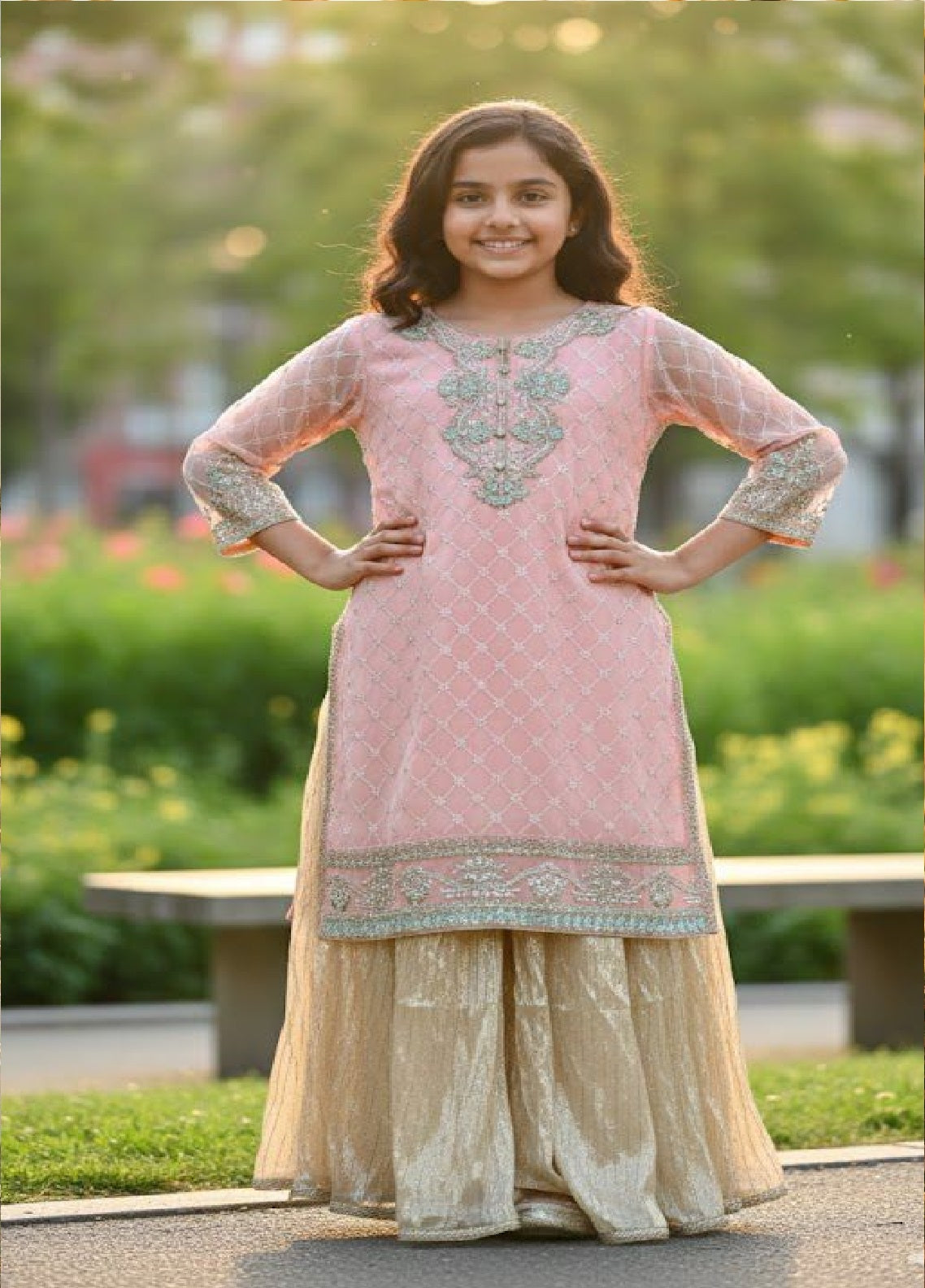 Eemans Fashion Fancy Chiffon Stitched Suit EEF25K&G D-768-PK