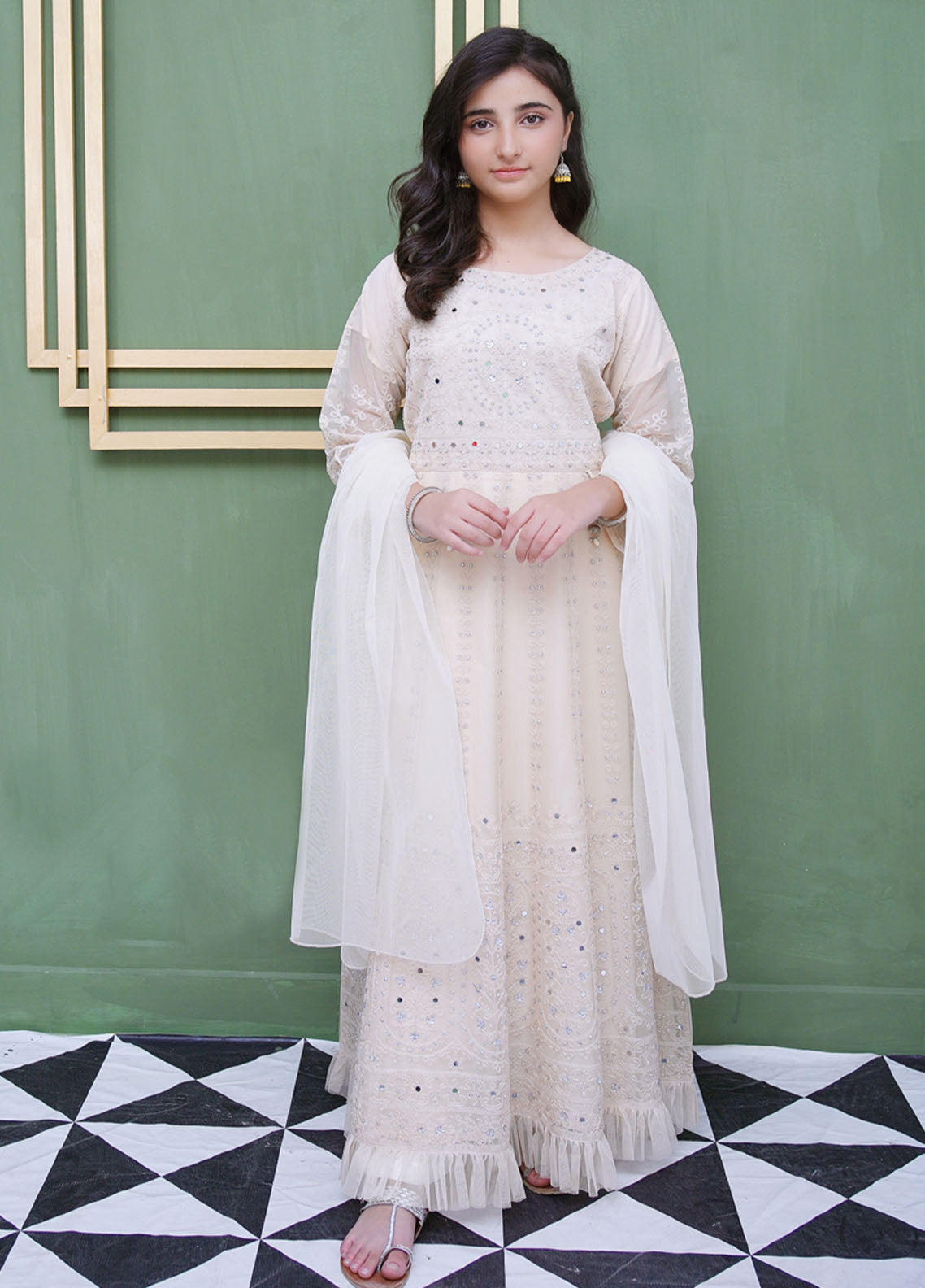 Eemans Fashion Fancy Net Stitched Suit EEF25K&G D-751-FN