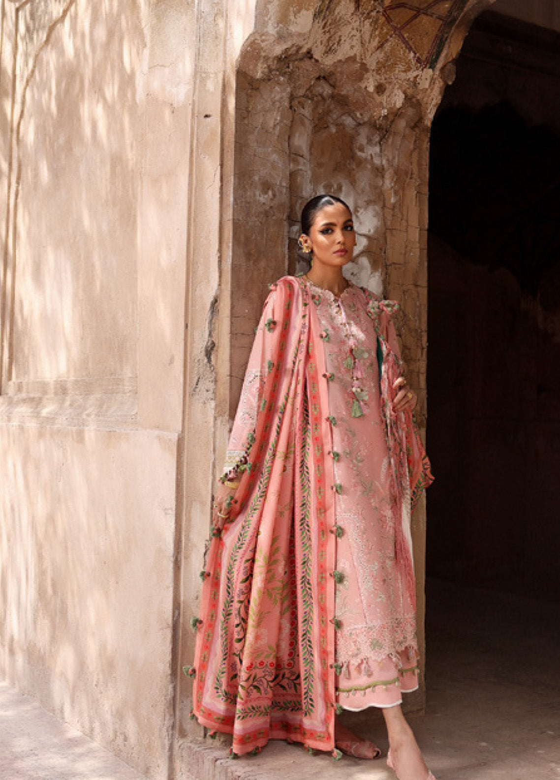 Elan Luxury Embroidered Lawn 3 Piece Unstitched Suit EL25LL SERENE EL25-01 A