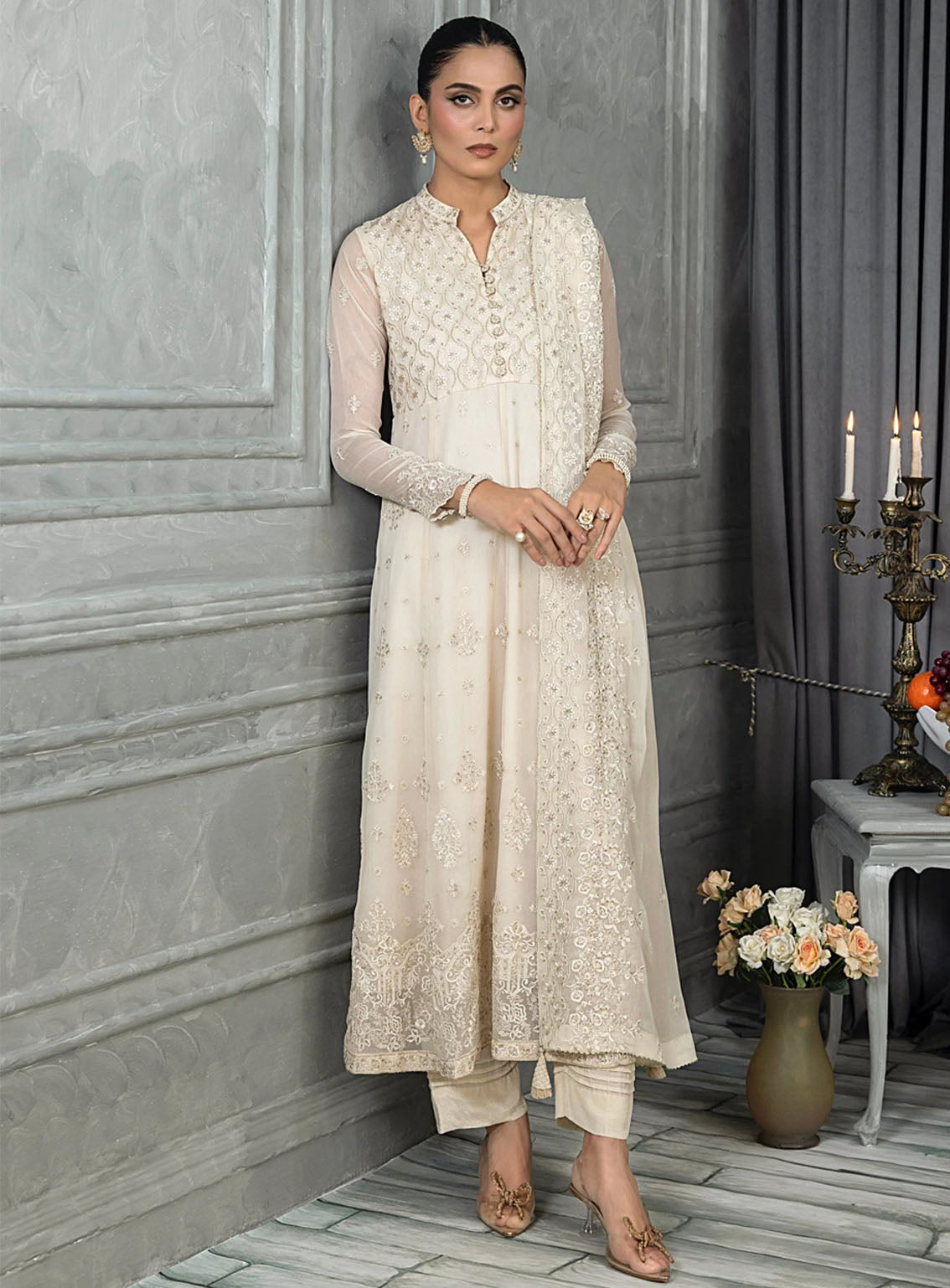 Elegance By LSM Lakhany Embroidered Chiffon 4 Piece Unstitched Suit LSM25EEC D-LG-UB-0050