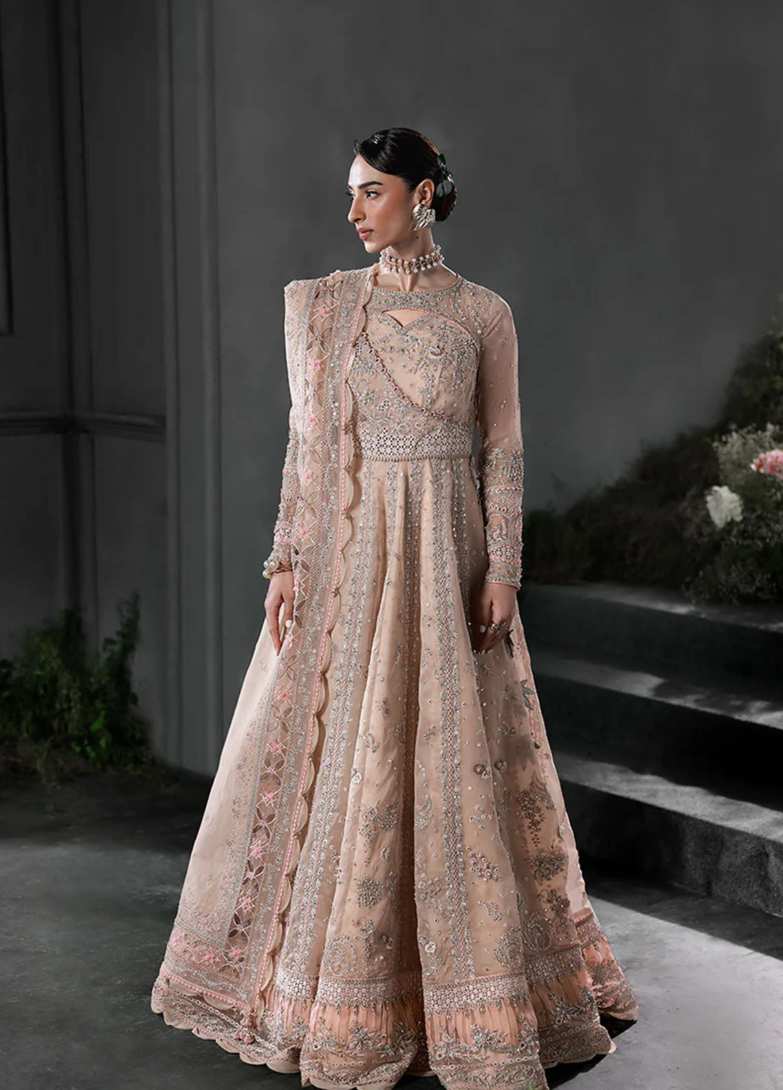 Elirah By Qalamkar Embroidered Organza 3 Piece Unstitched Suit QLM25EF D-MF-01 LUSTRA
