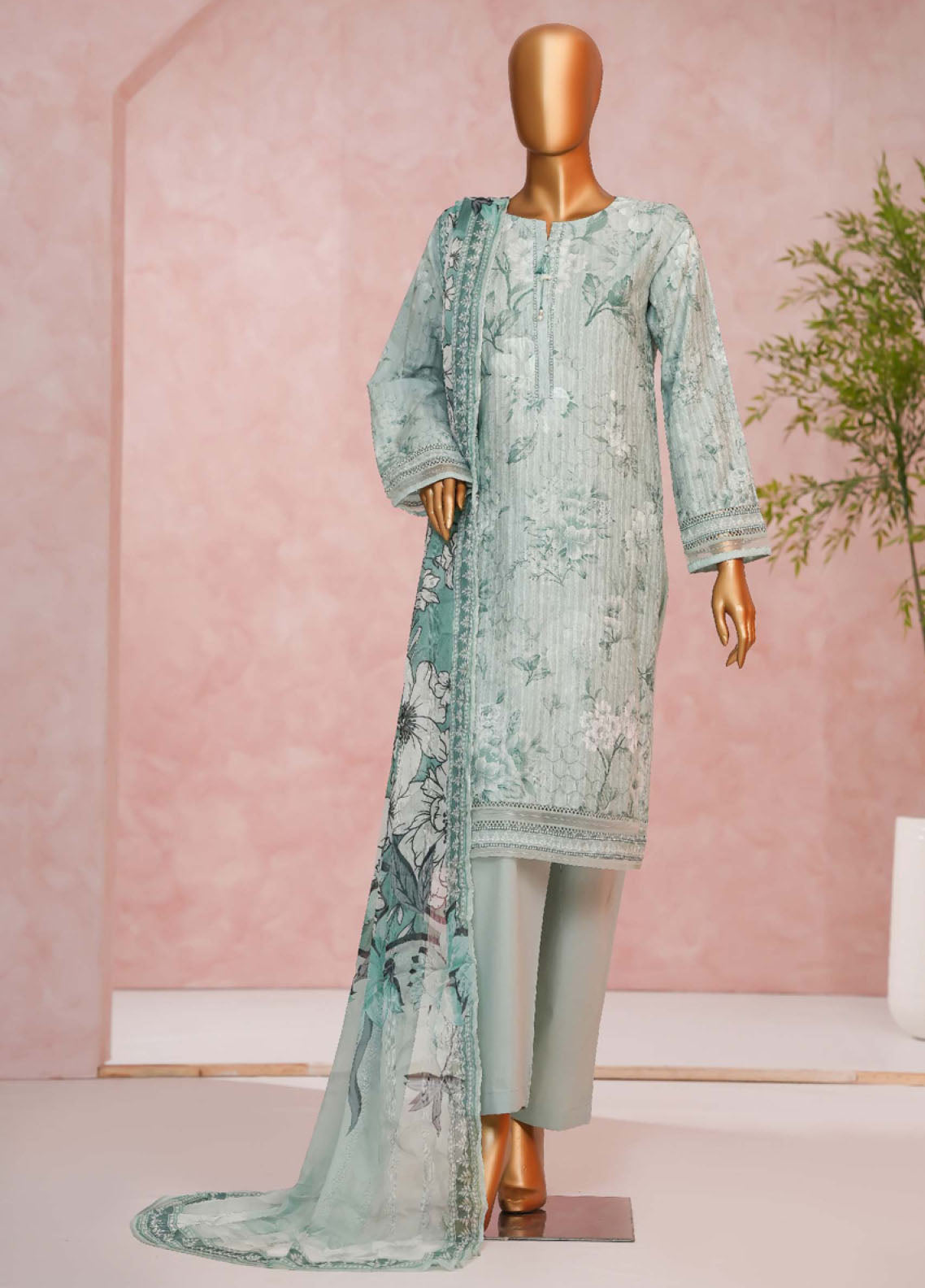 Enchant Linnokara Prints By HZ Textile Printed Lawn 3 Piece Stitched Suit HZ25ELP PLK-550 DAISY ICE