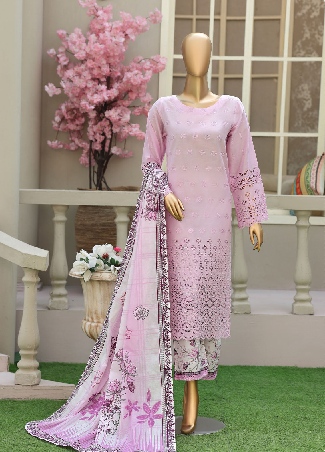 Esra By Schick Chikankari Lawn 3 Piece Unstitched Suit SDH26ECSE D-03