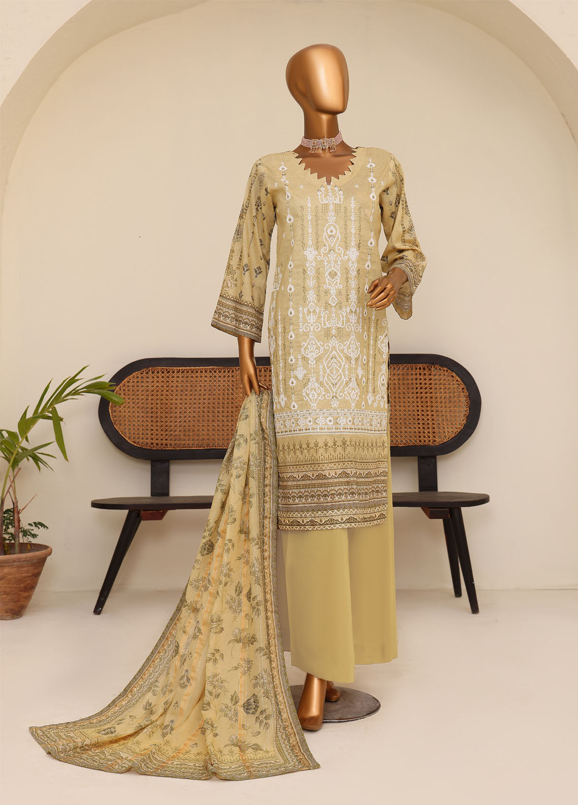 Ever Green By Schick Digital Embroidered Lawn 3 Piece Unstitched Suit SDH25EG DD-08