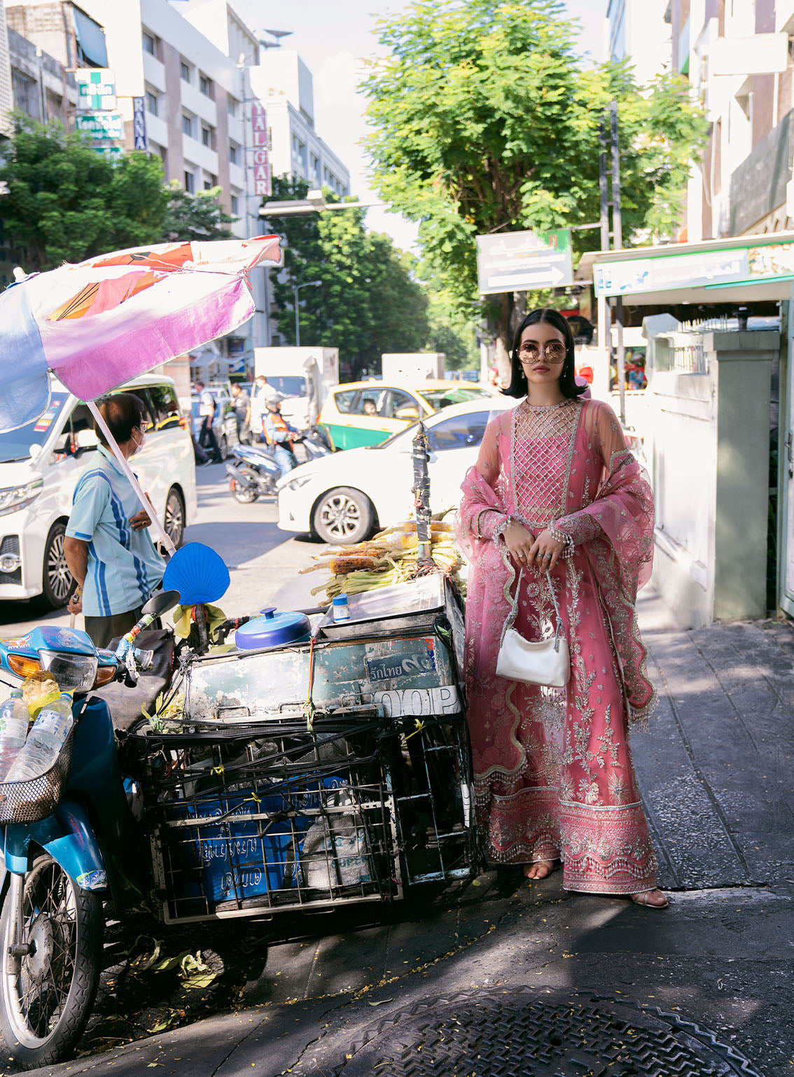 Fleurie By Saad Shaikh Luxury Embroidered Net 4 Piece Unstitched Suit 4 Piece SSK24F SANDY