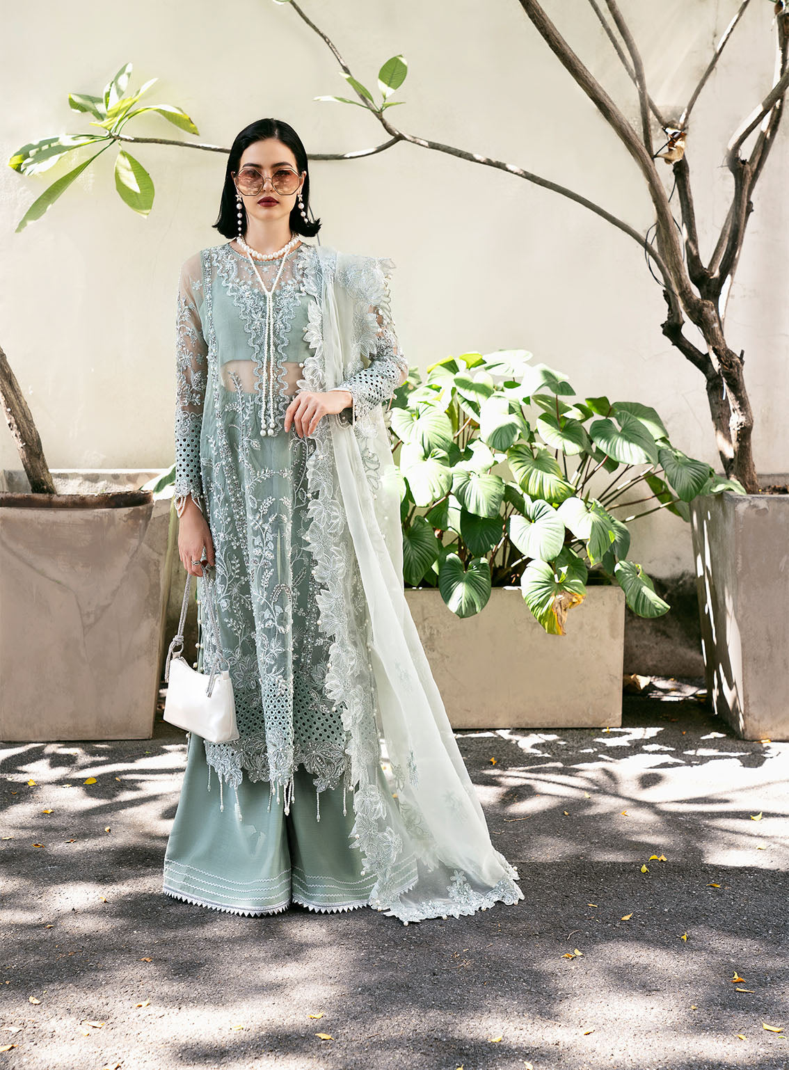 Fleurie By Saad Shaikh Luxury Embroidered Organza 4 Piece Unstitched Suit 4 Piece SSK24F ANYA