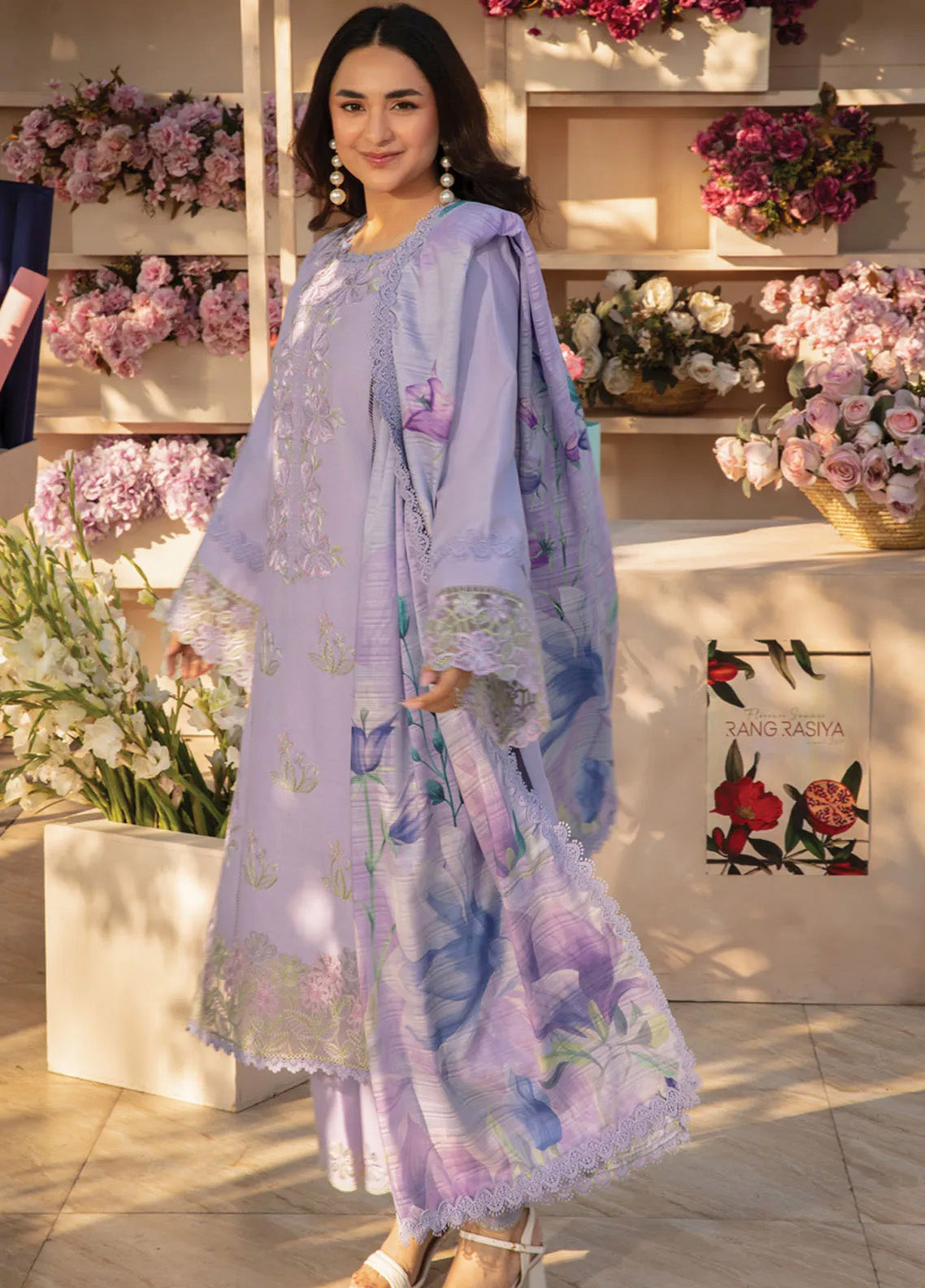 Florence By Rang Rasiya Embroidered Lawn 3 Piece Unstitched Suit RR25FS D-06 HANEEN