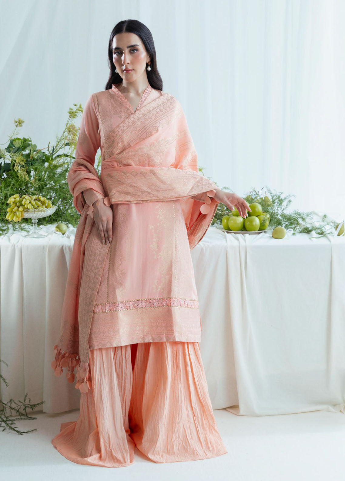 Giardino By Gul Ahmed Luxury Festive Self Jacquard 3 Piece Unstitched Suit GA26GLF D-FE-52126