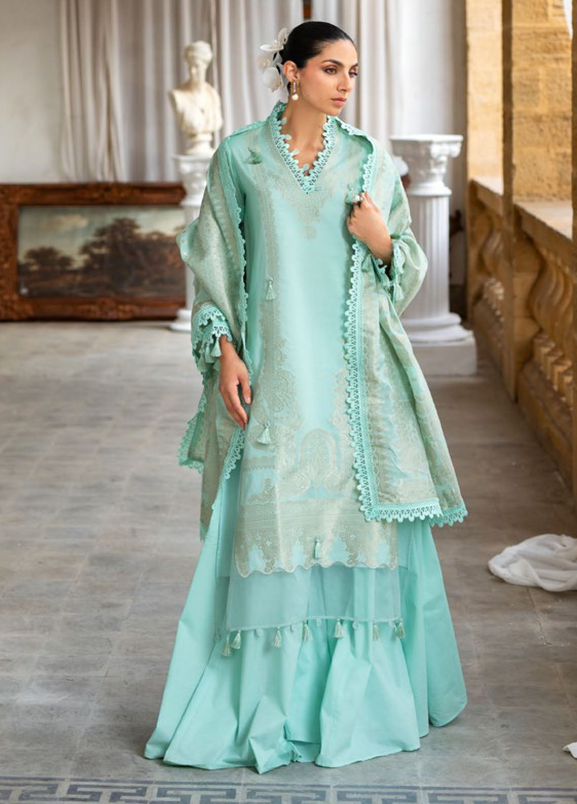 Gul Ahmed Festive Self Jacquard 4 Piece Unstitched Suit GA26F D-FE-52021