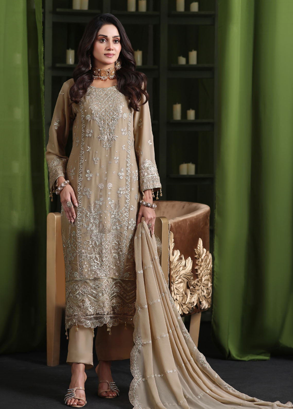 Gulaal By Soghat Creation Luxury Embroidered Chiffon 3 Piece Unstitched Suit SC25GLEC D-02