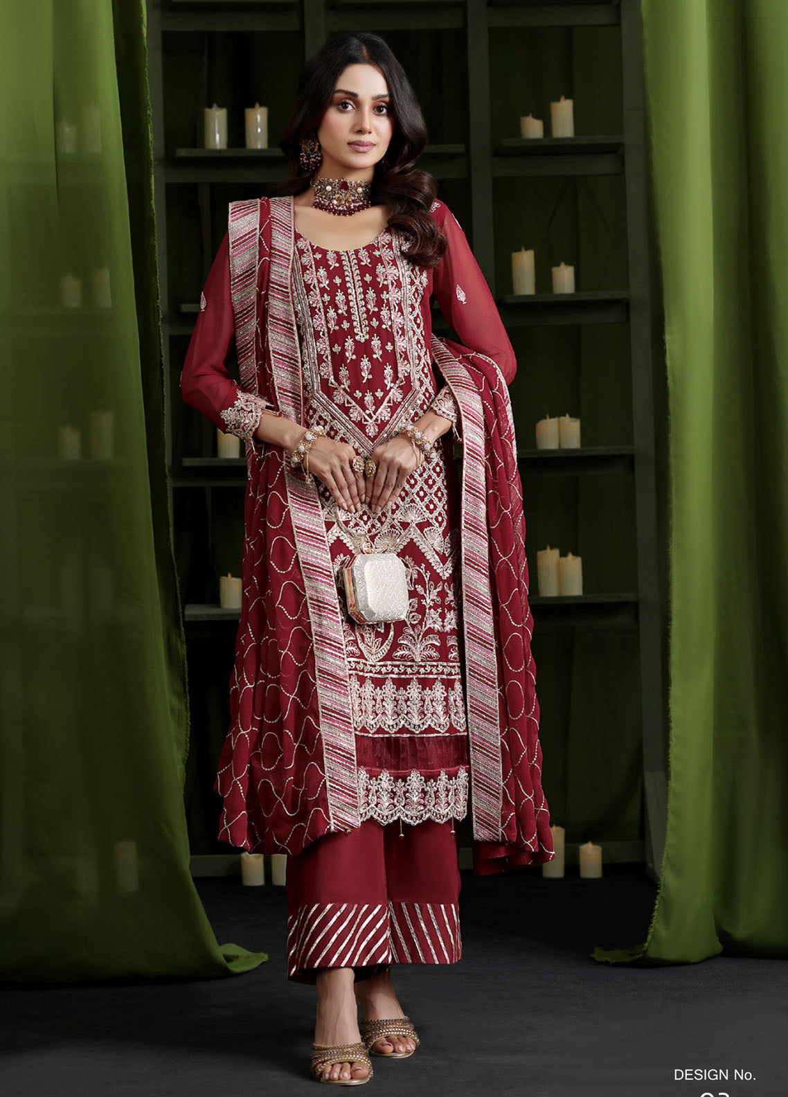Gulaal By Soghat Creation Luxury Embroidered Chiffon 3 Piece Unstitched Suit SC25GLEC D-03