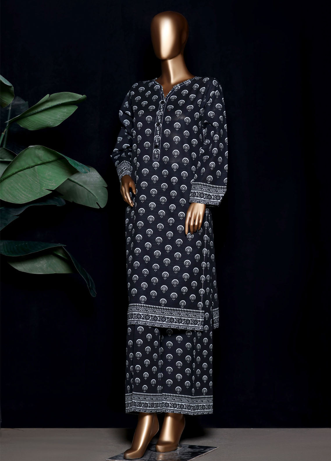 HZ Textile Co-Ord's Printed Khaddar 2 Piece Stitched Suit HZ25PK KPT-2587