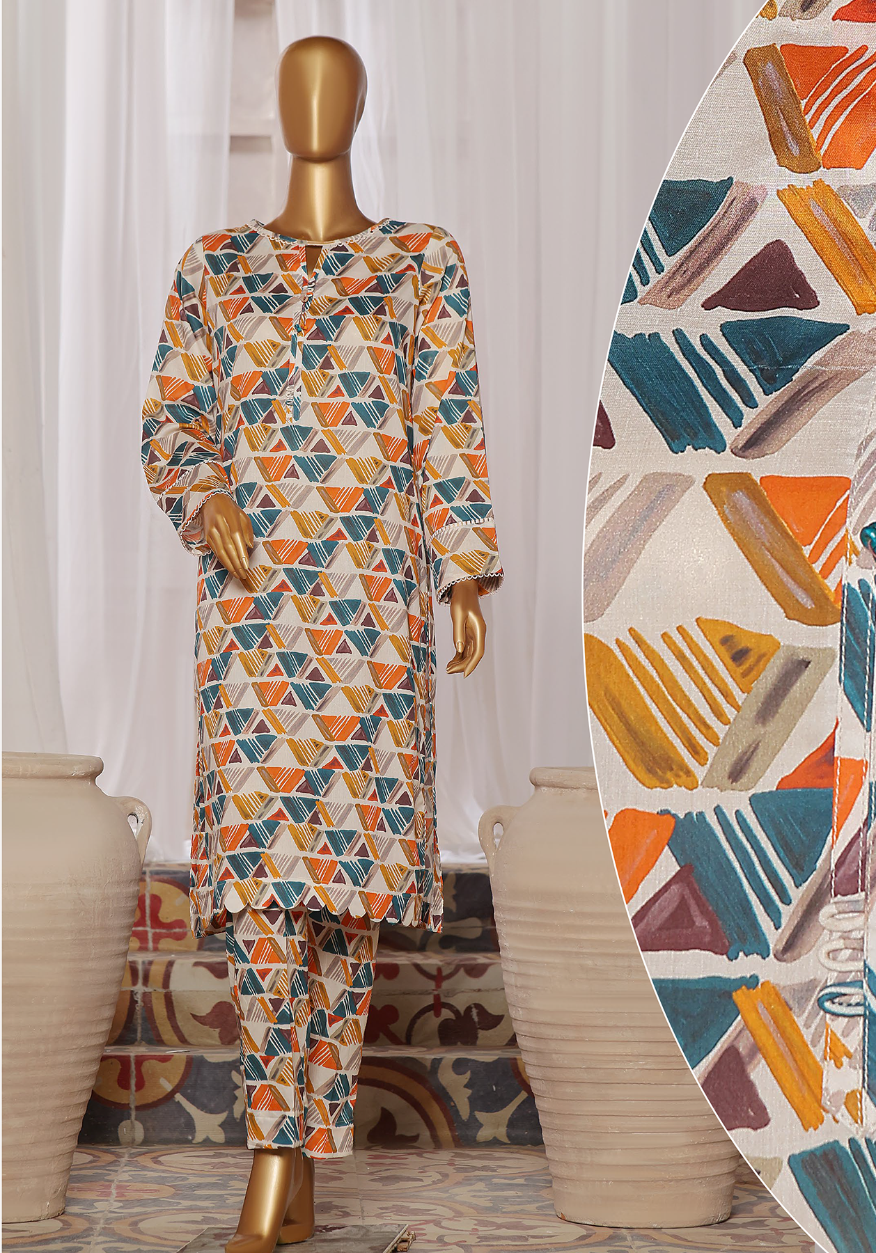 HZ Textile Co-Ords Mid Summer Printed 2 Piece Unstitched Suit HZ24CO MSC-1055
