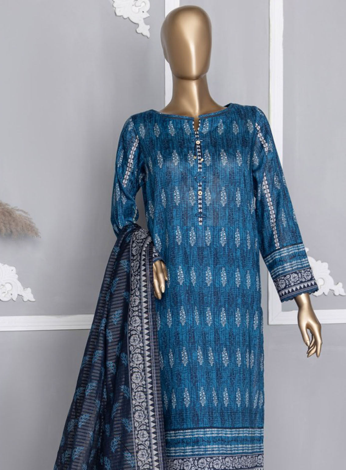 HZ Textile Platinum Digital Printed Lawn 3 Piece Unstitched Suit HZ24PZD PPC-105