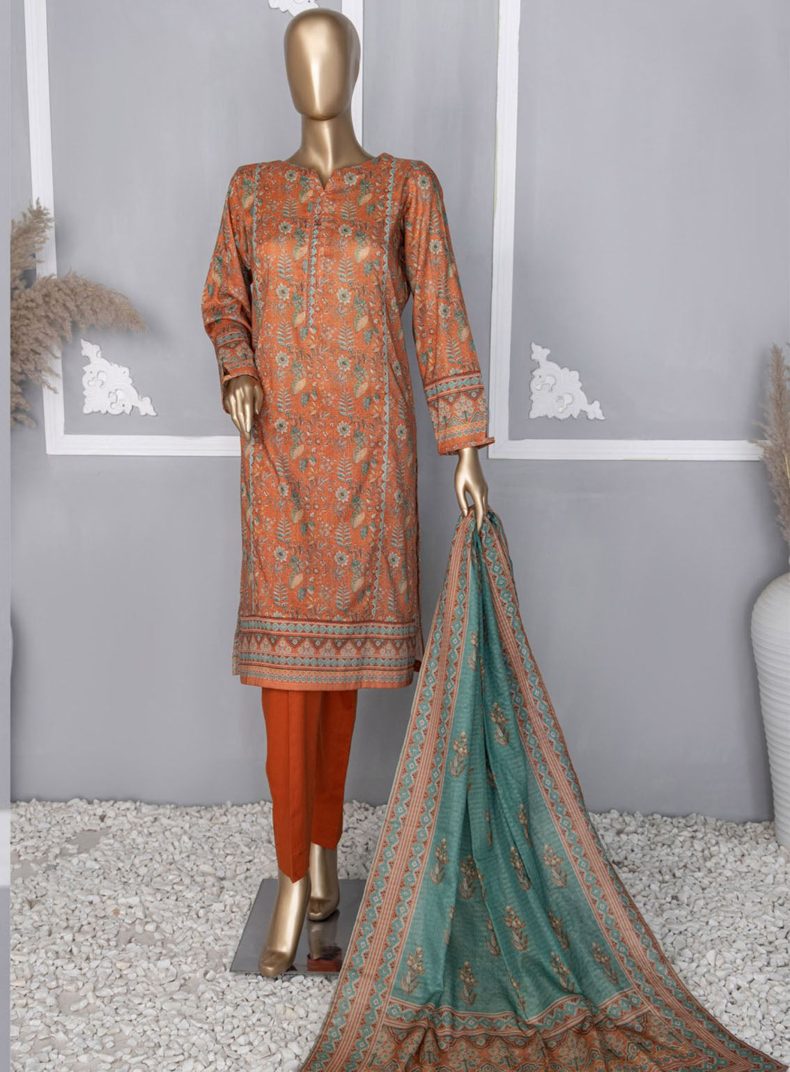 HZ Textile Platinum Digital Printed Lawn 3 Piece Unstitched Suit HZ24PZD PPC-106