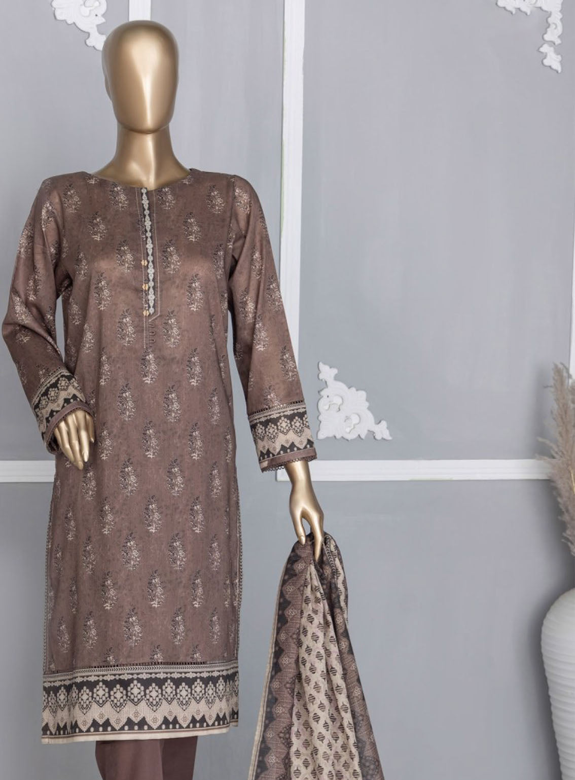 HZ Textile Platinum Digital Printed Lawn 3 Piece Unstitched Suit HZ24PZD PPC-109