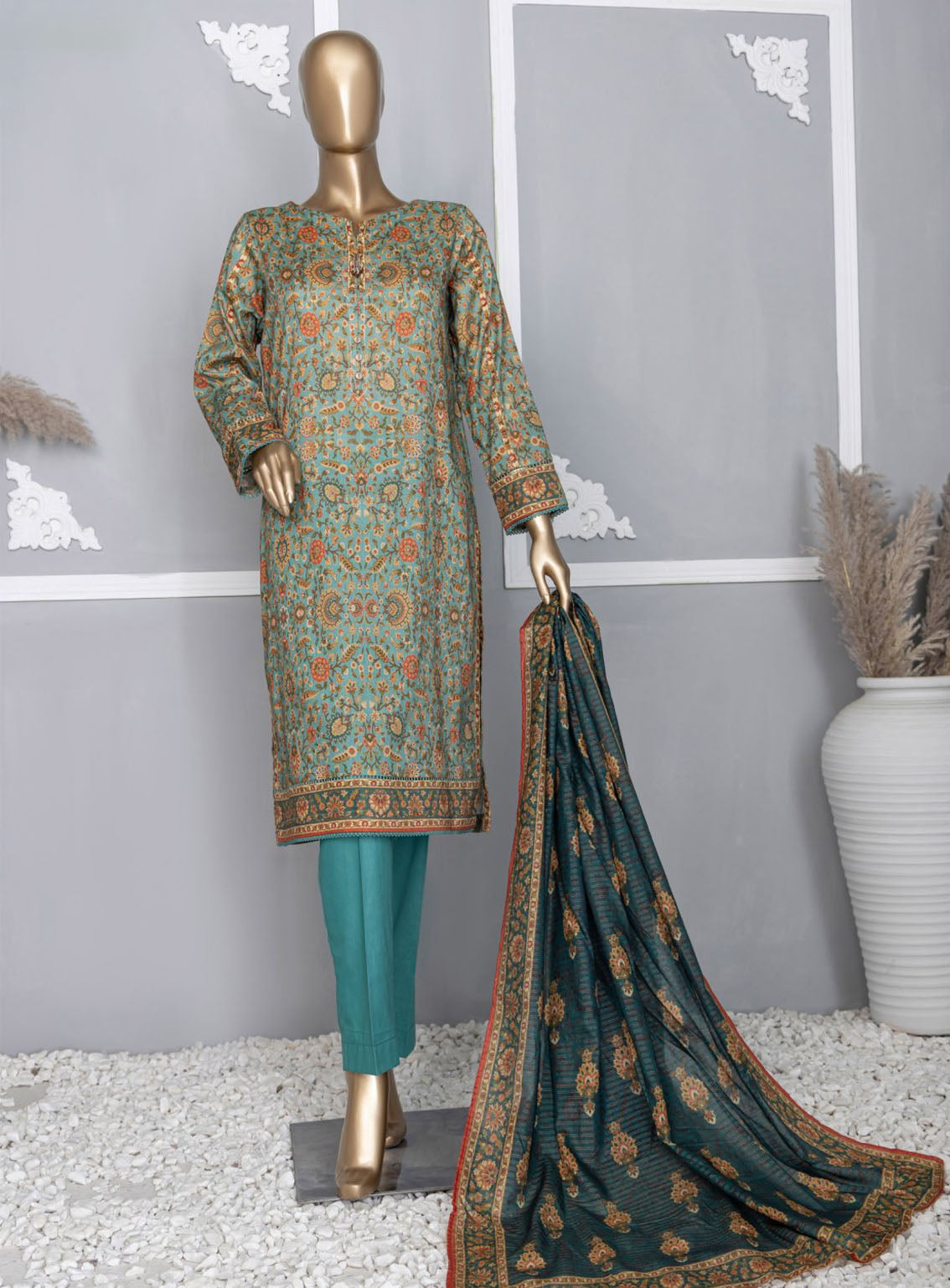 HZ Textile Platinum Digital Printed Lawn 3 Piece Unstitched Suit HZ24PZD PPC-110